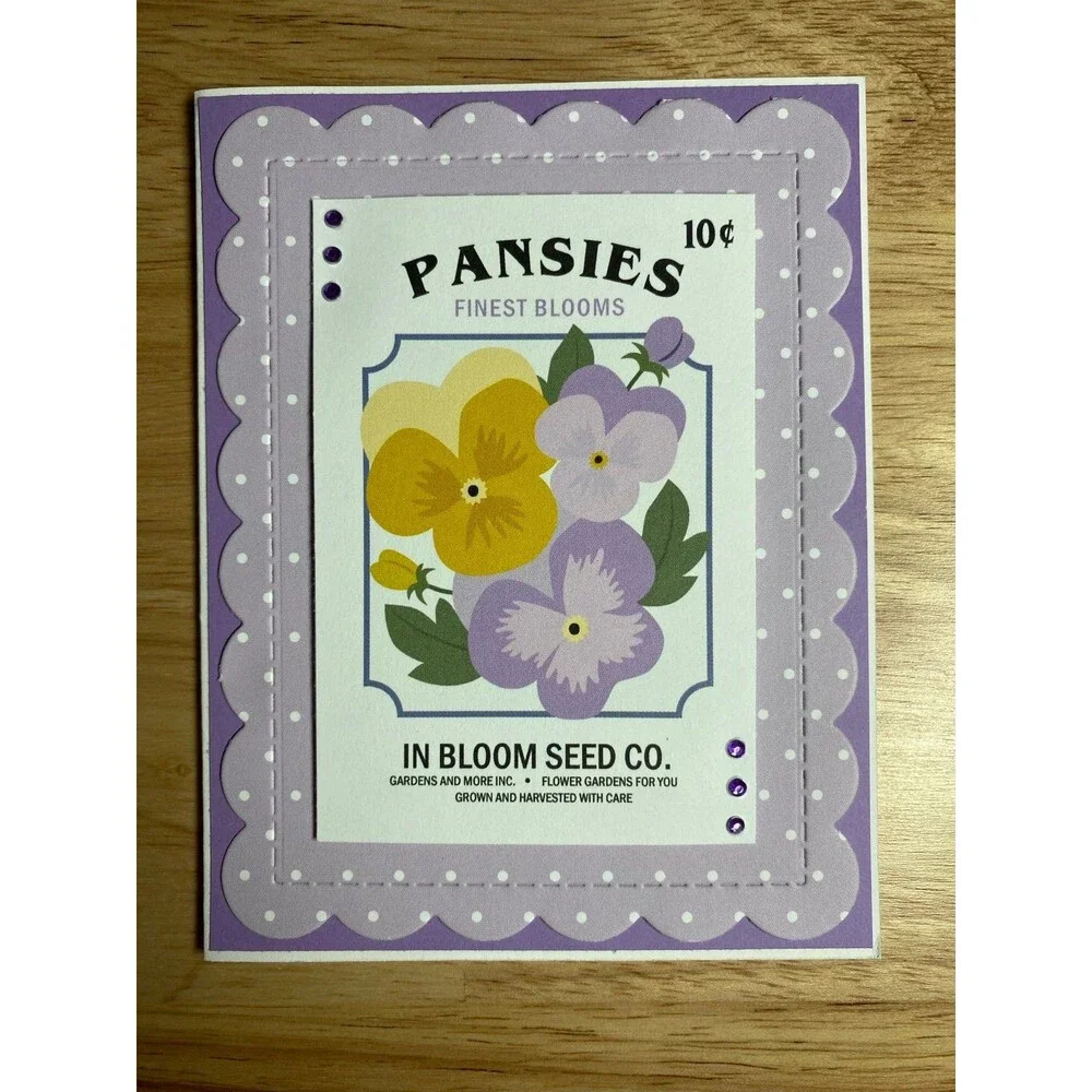 Handmade Spring Greeting Card A2 Floral Card Blank Inside w/ Envelope